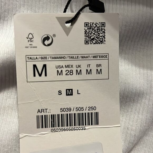 ZARA | White | RUCHED RIBBED TOP - Picture 9 of 9